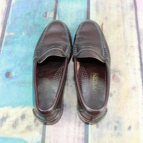 Sebago Brown Leather Handsewn Penny Dress Casual Loafers Shoes Size 8 D - Picture 6 of 9
